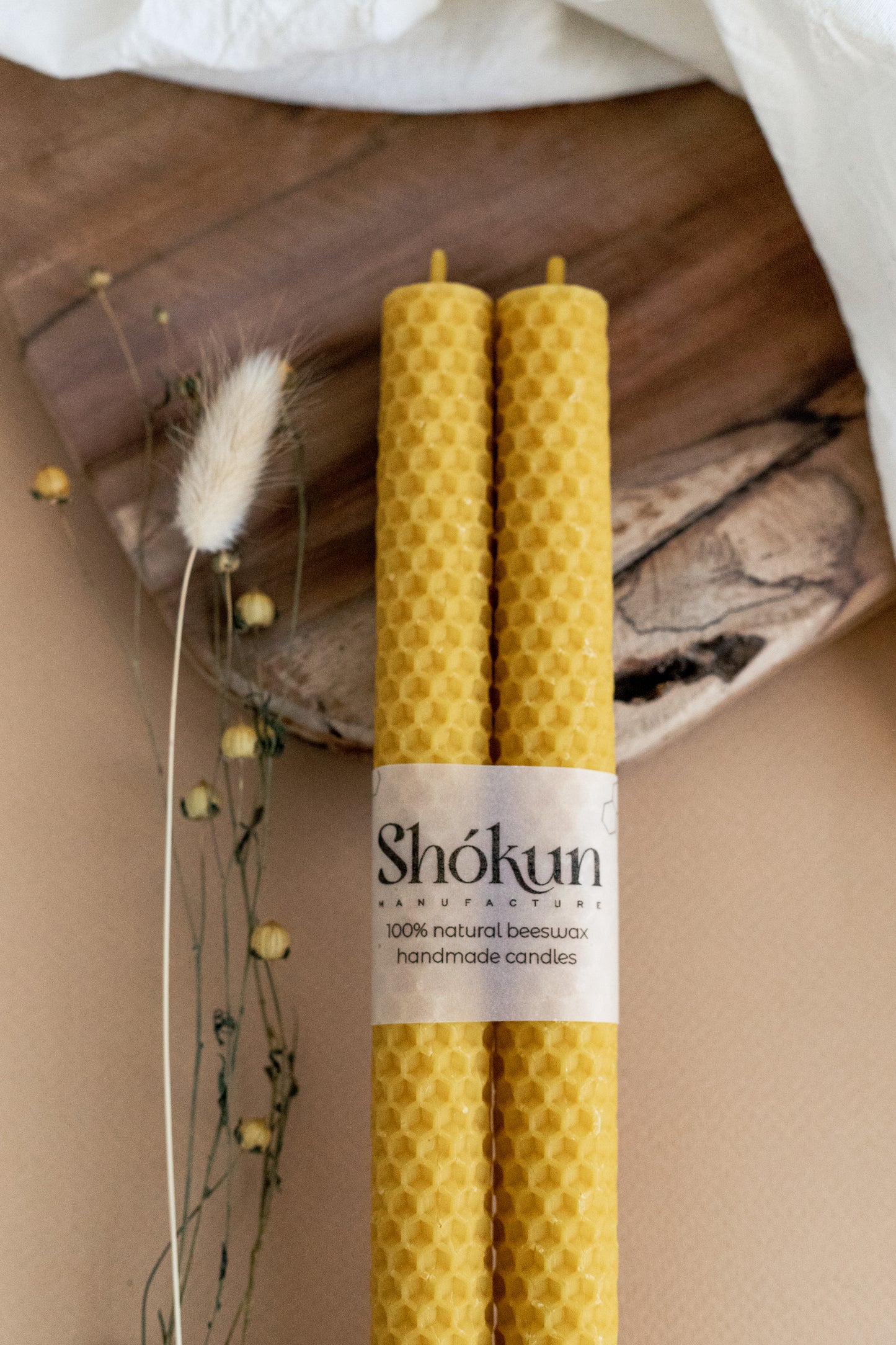 Classic Beeswax Taper Candles