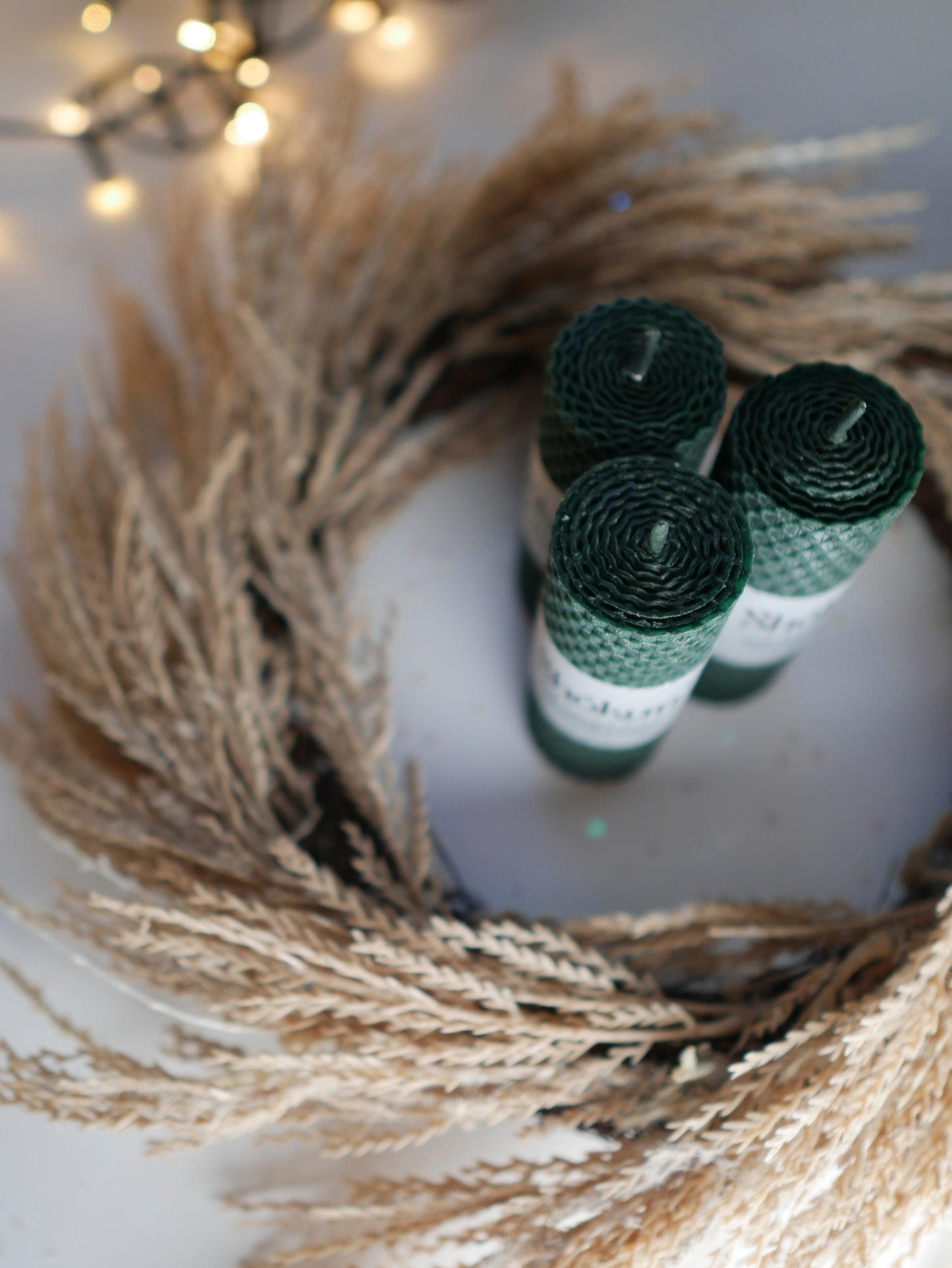 Advent Pillar Candles Set (Wine and Emerald Green)