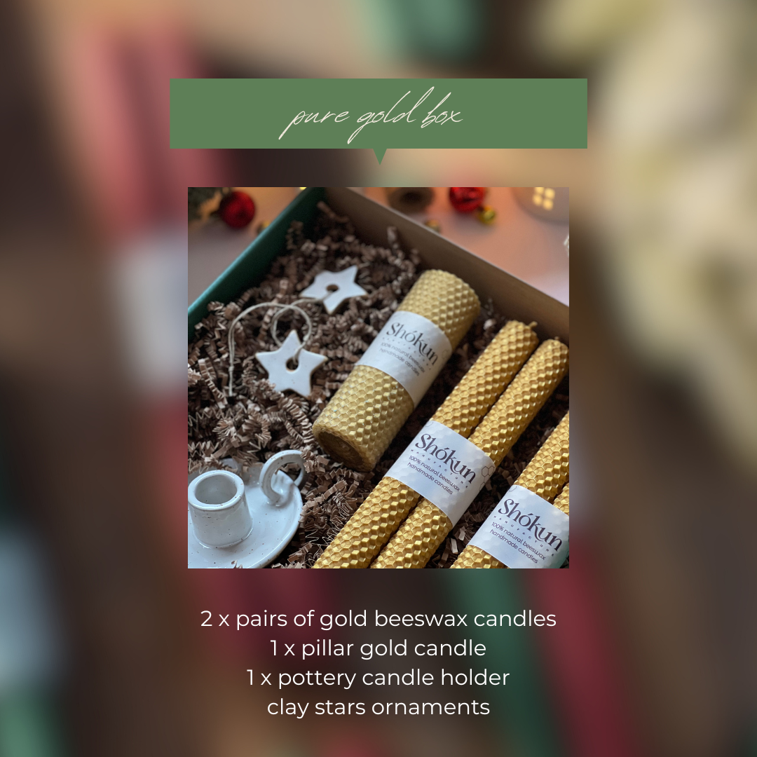 Christmas candles gift set "Gold box"