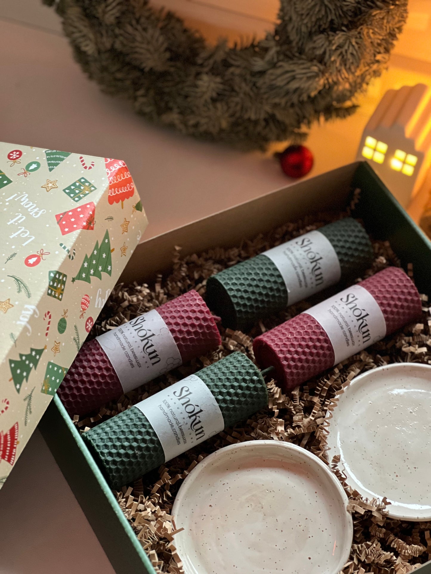 Christmas candles gift set "Advent box #1"